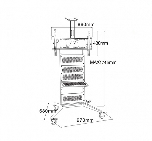 Мобильная напольная стойка Wize Pro M75